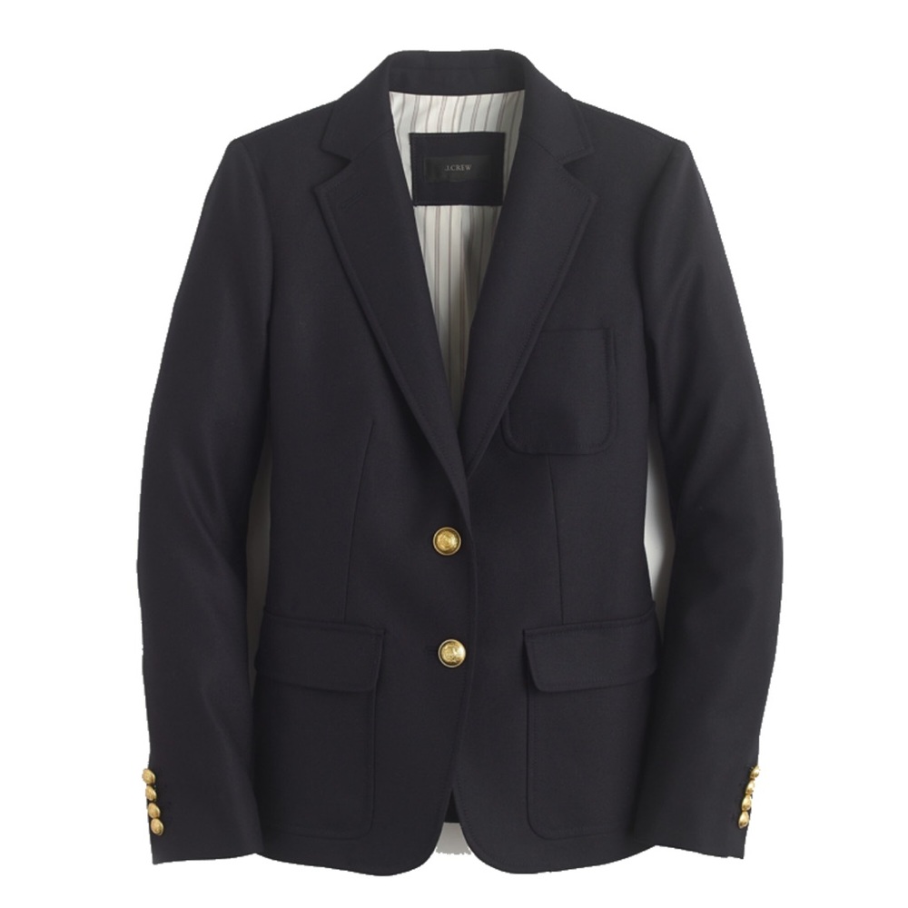 J. Crew Rhodes blazer in Italian wool Black and Gold Blazer Tailored Fit